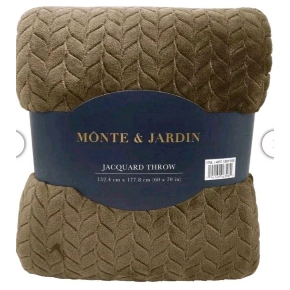 Monte & Jardin Luxury Collection Ultra Plush Throw Tropical Leaf 60x70 Brown